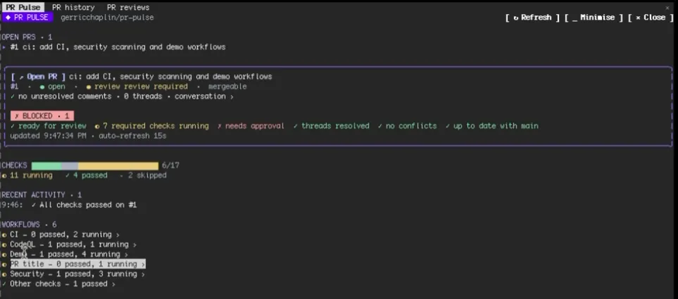 Screenshot of pr-pulse
