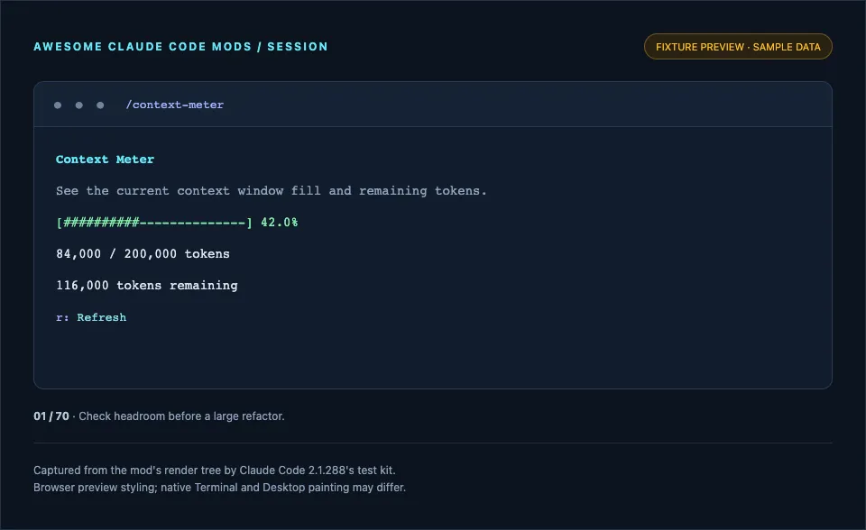 Screenshot of context-meter (whyashthakker)