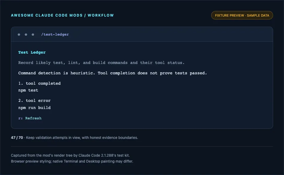 Screenshot of test-ledger