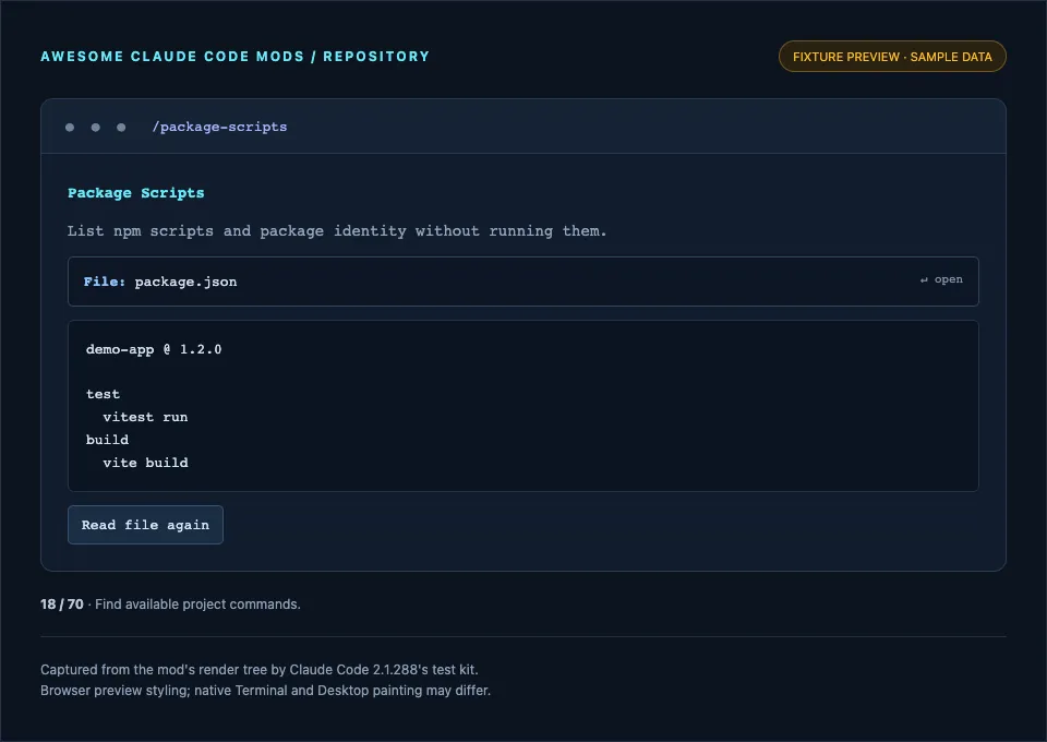 Screenshot of package-scripts
