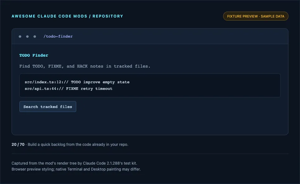 Screenshot of todo-finder