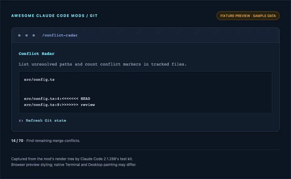 Screenshot of conflict-radar