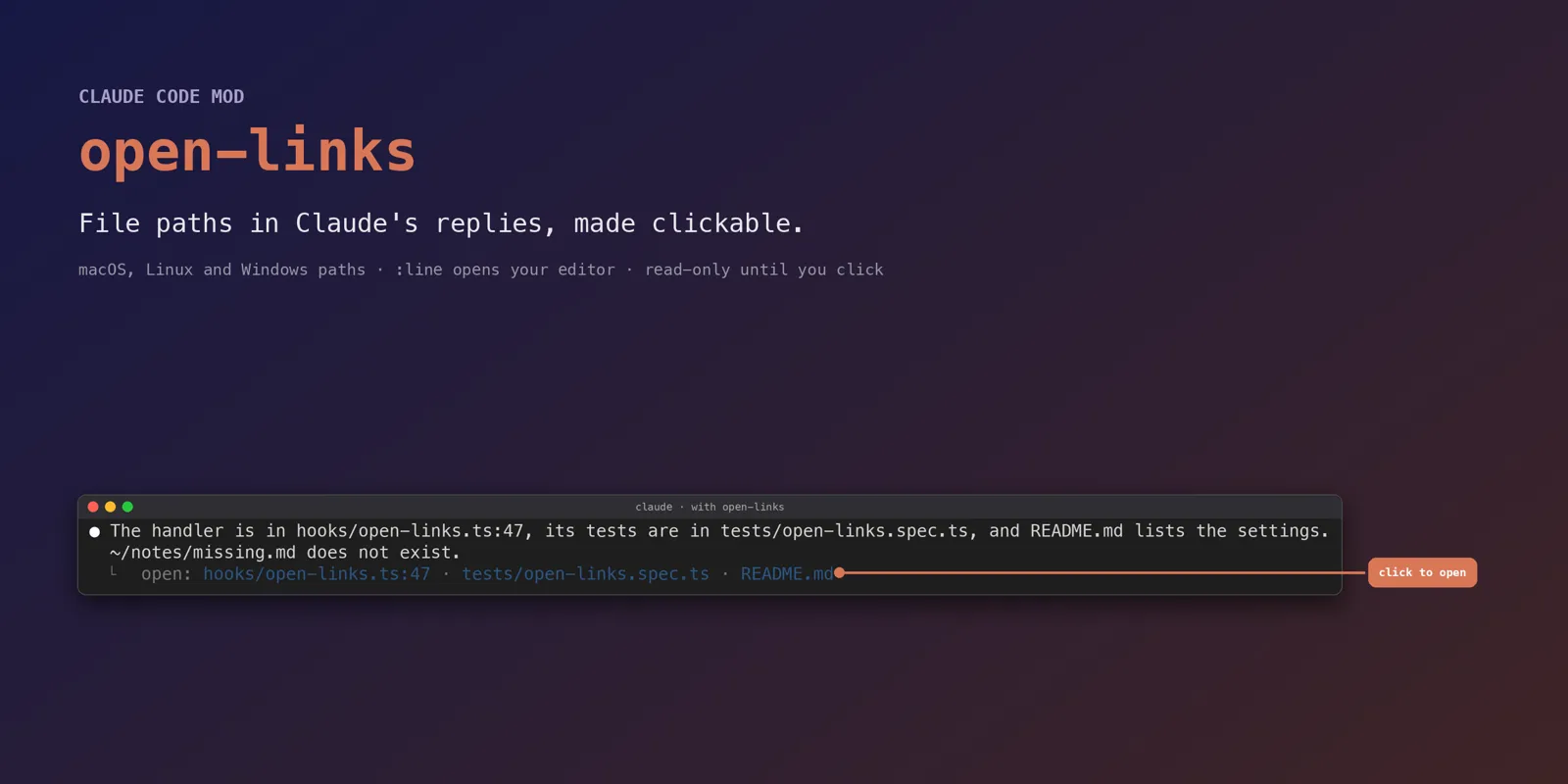 Screenshot of open-links