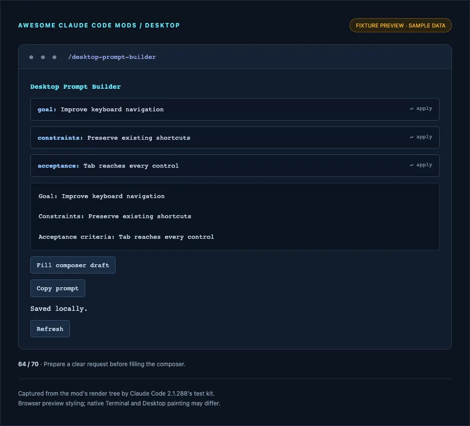 Screenshot of desktop-prompt-builder