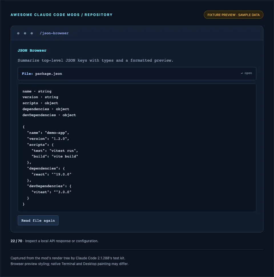 Screenshot of json-browser