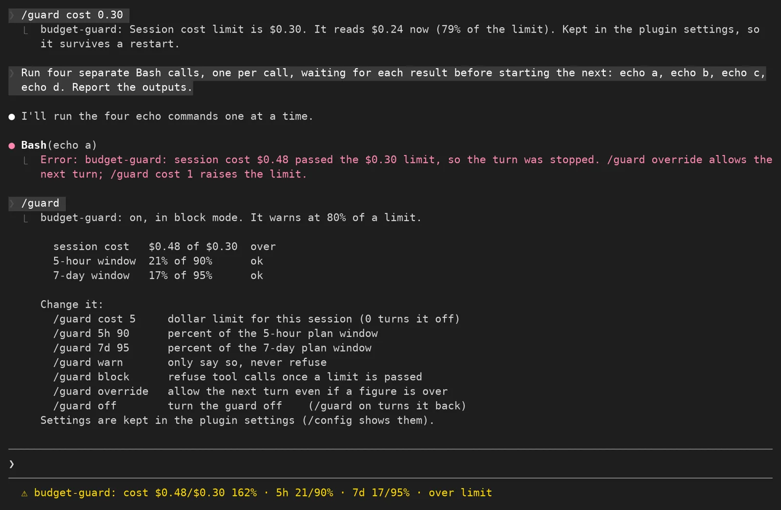 Screenshot of budget-guard (Arunjay4213)