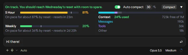 Screenshot of usage-quota