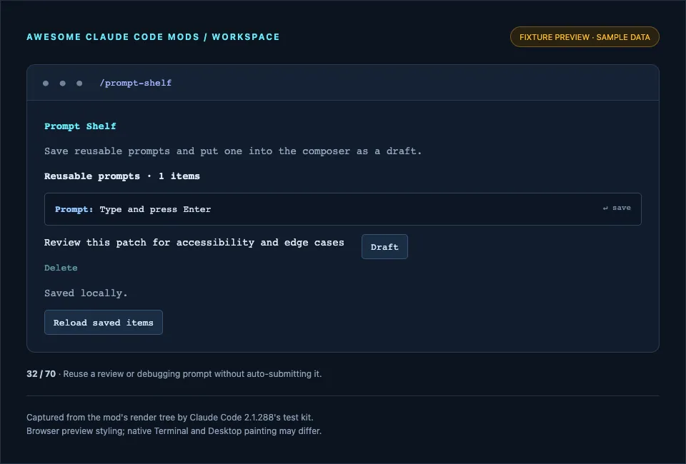 Screenshot of prompt-shelf