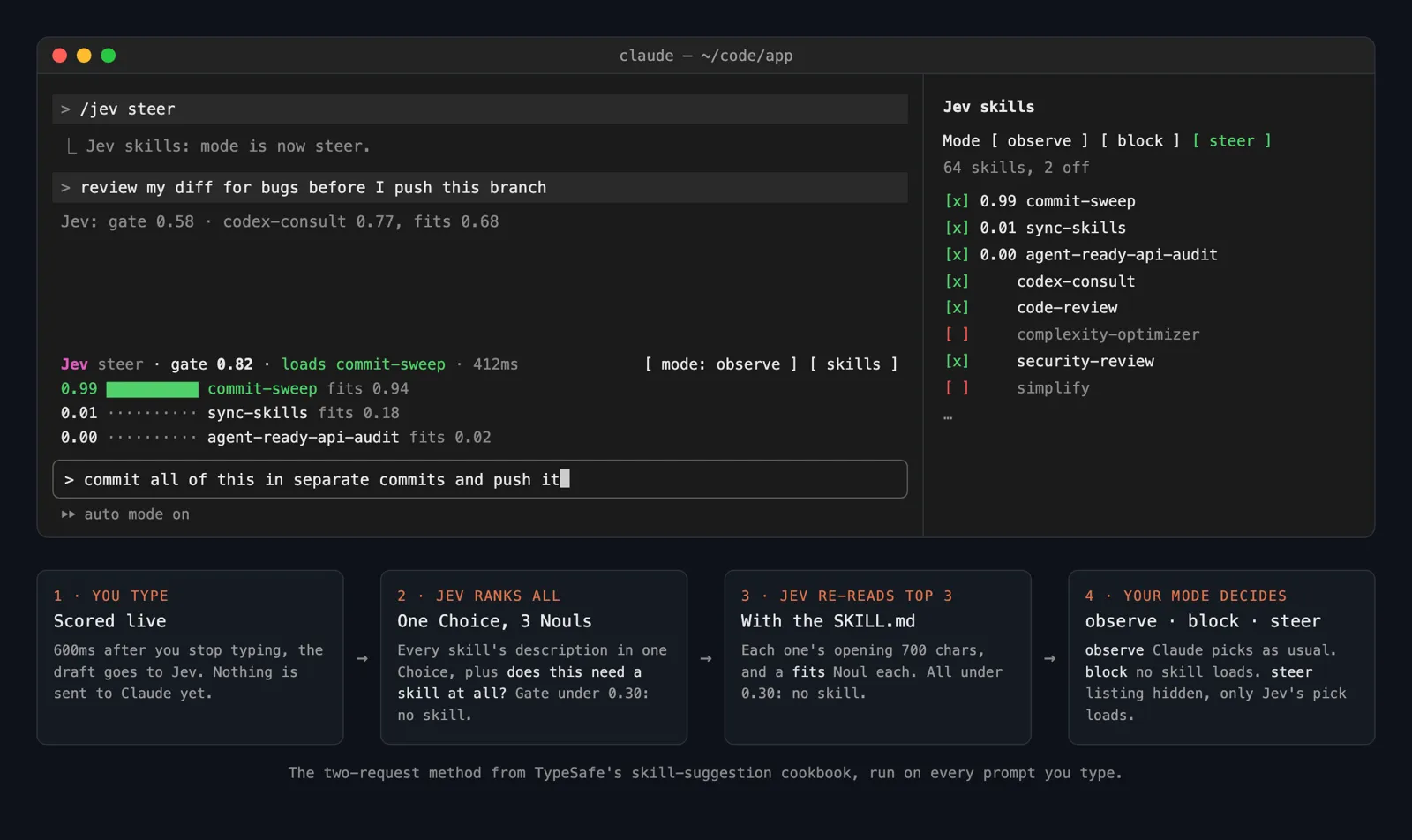 Screenshot of jev-skill-suggestion