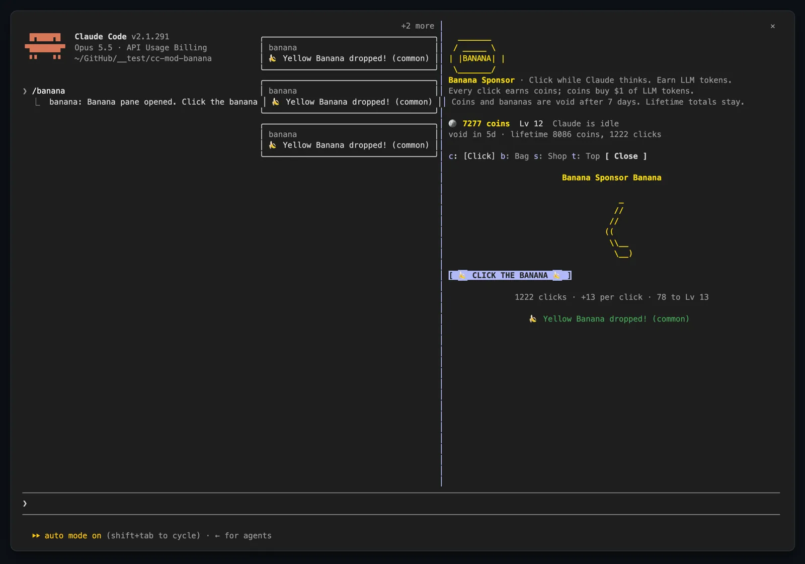 Screenshot of banana
