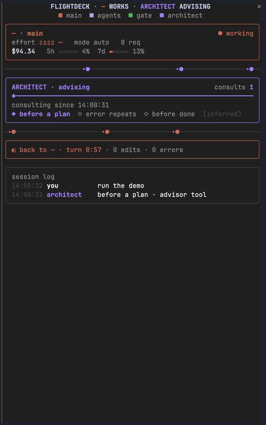 Screenshot of flightdeck