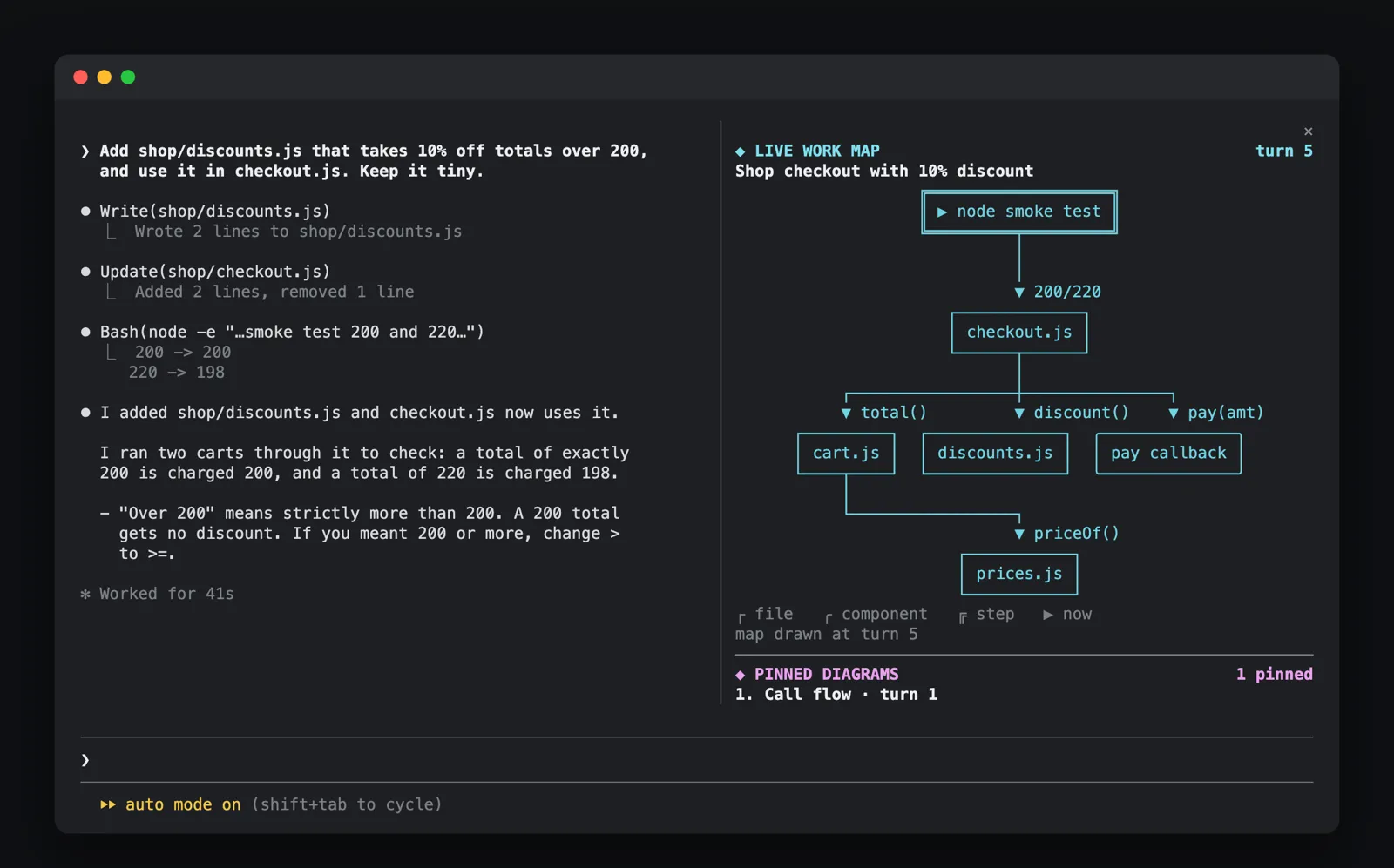 Screenshot of diagram-pane