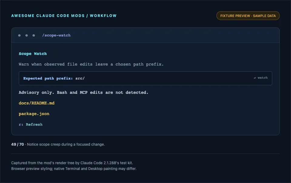 Screenshot of scope-watch