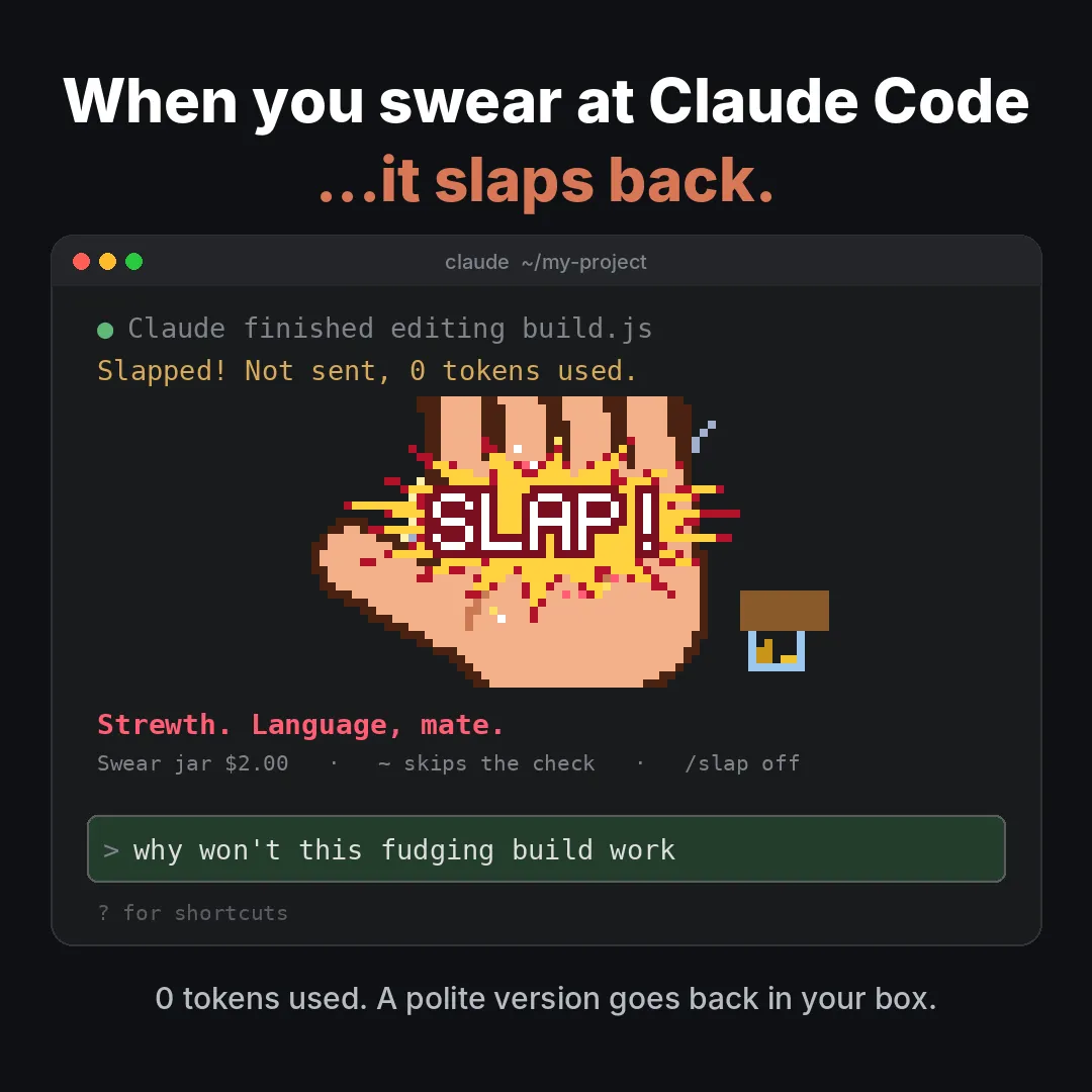 Screenshot of swear-slap