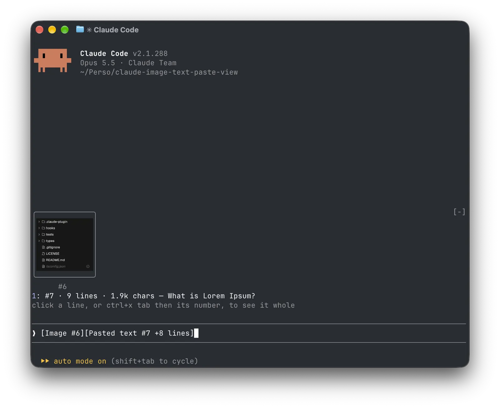 Screenshot of paste-view