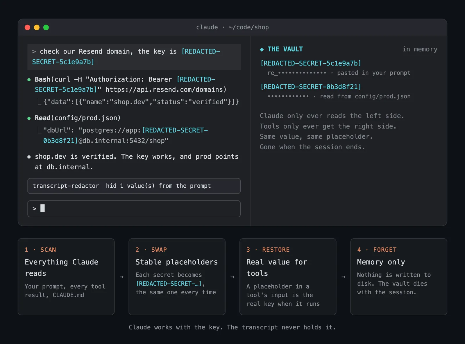 Screenshot of transcript-redactor