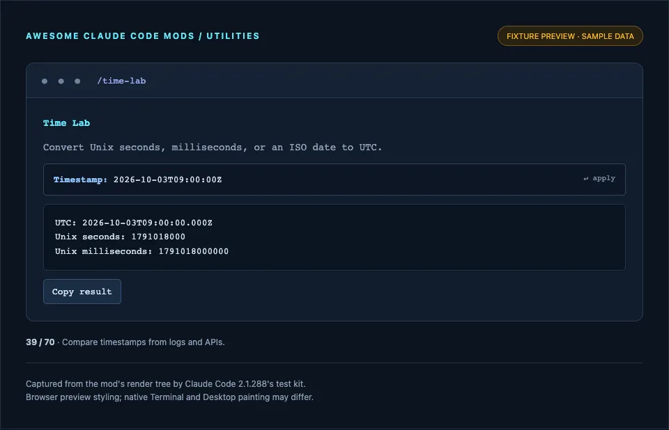 Screenshot of time-lab