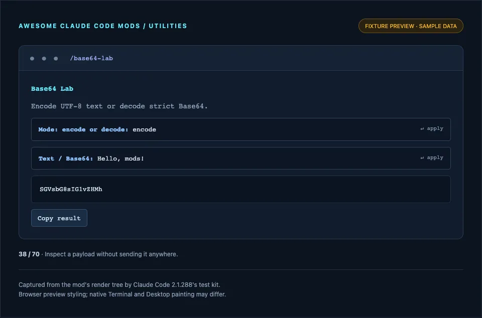 Screenshot of base64-lab