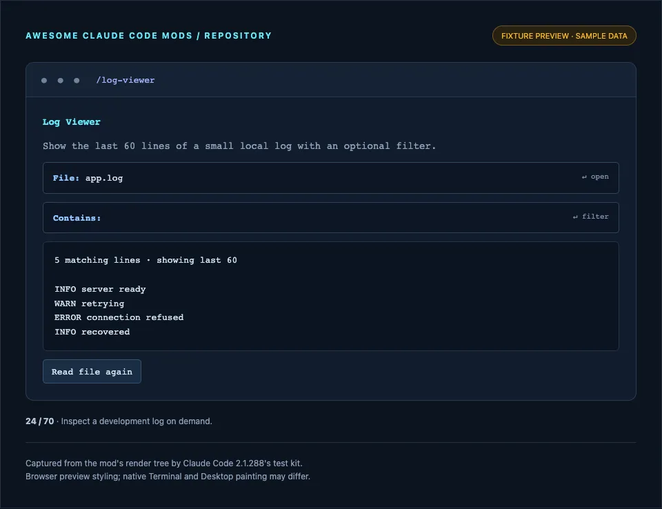 Screenshot of log-viewer