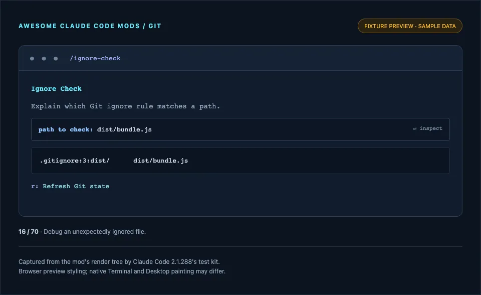 Screenshot of ignore-check