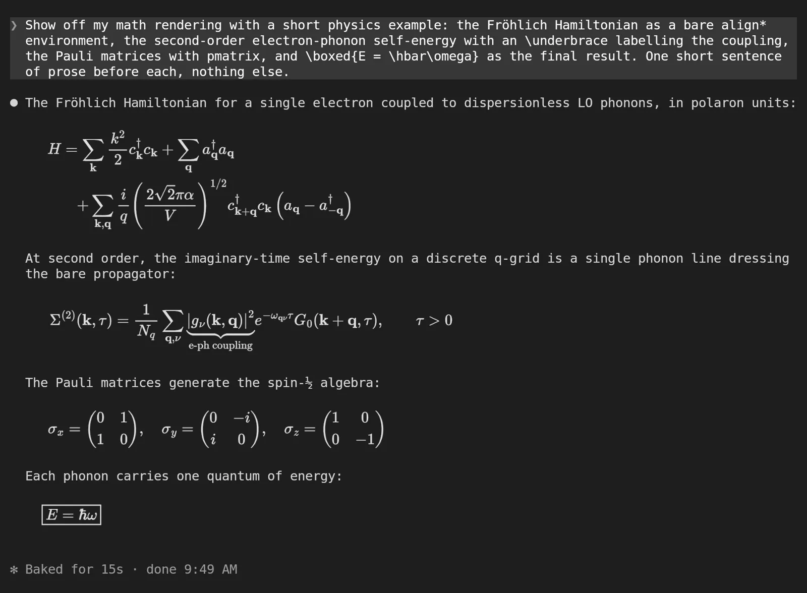 Screenshot of tex-display