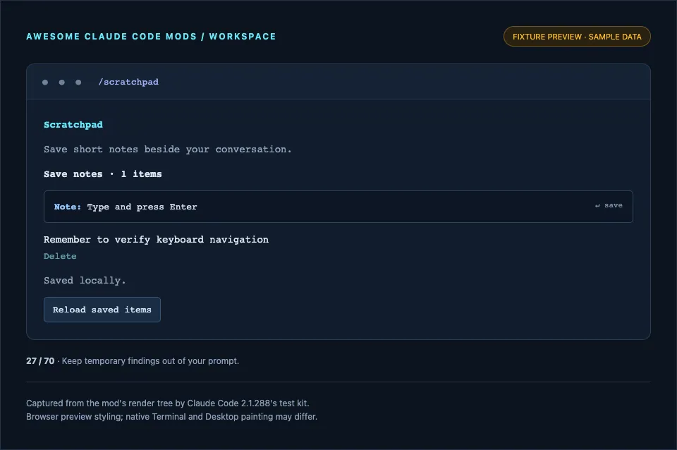 Screenshot of scratchpad
