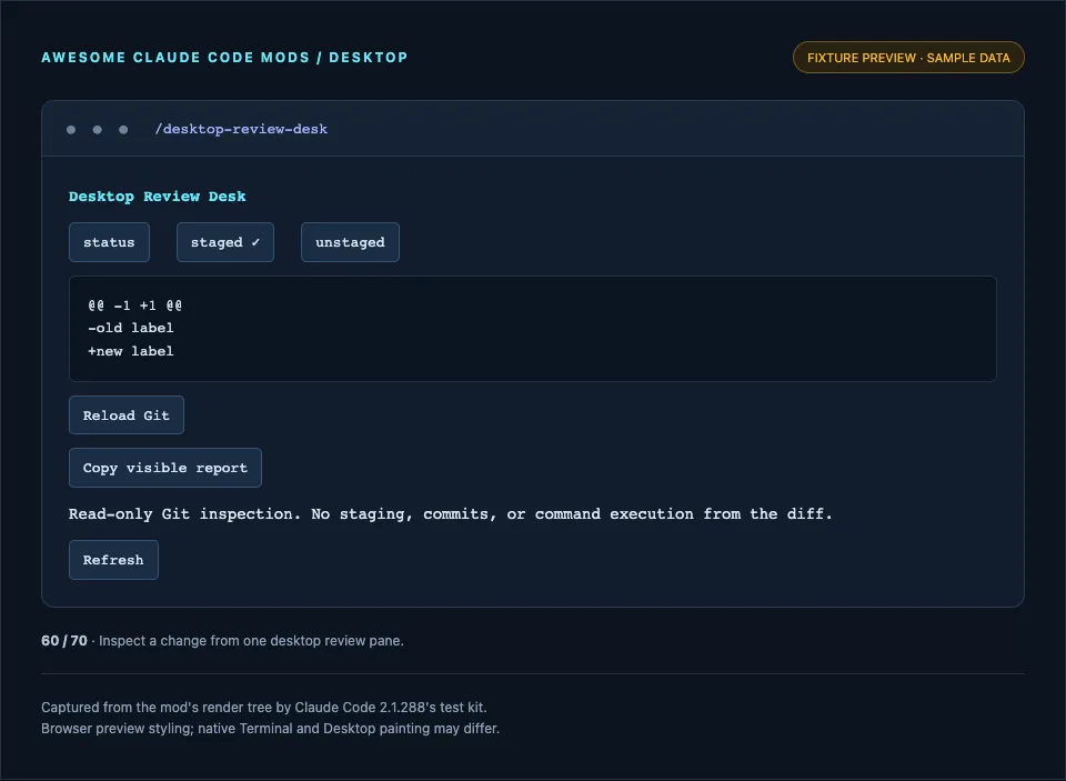 Screenshot of desktop-review-desk