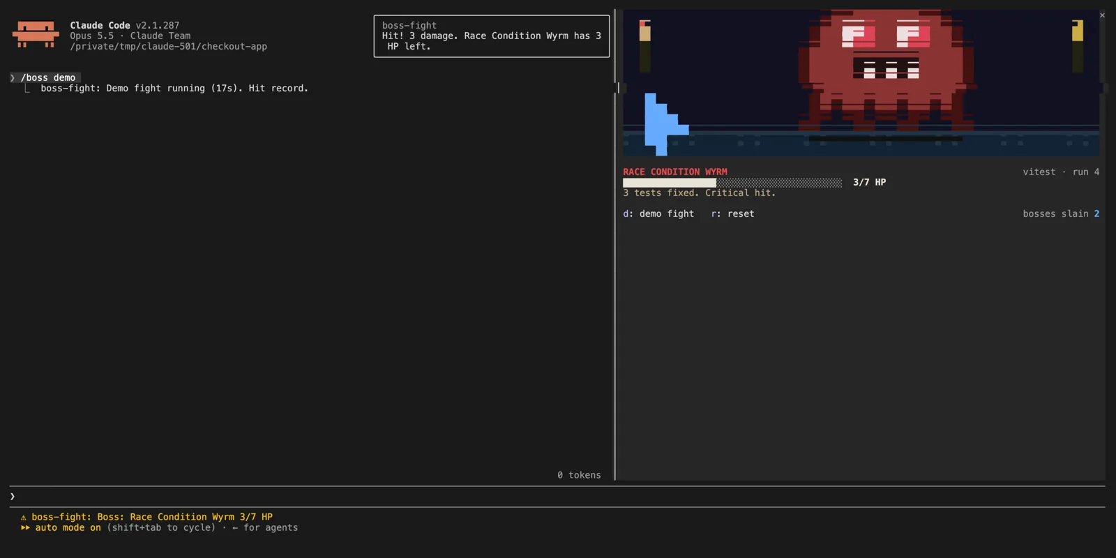 Screenshot of boss-fight