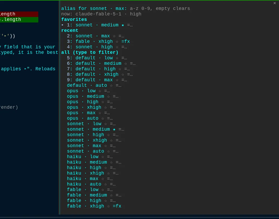 Screenshot of model-pick