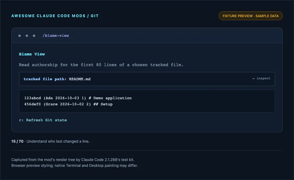 Screenshot of blame-view